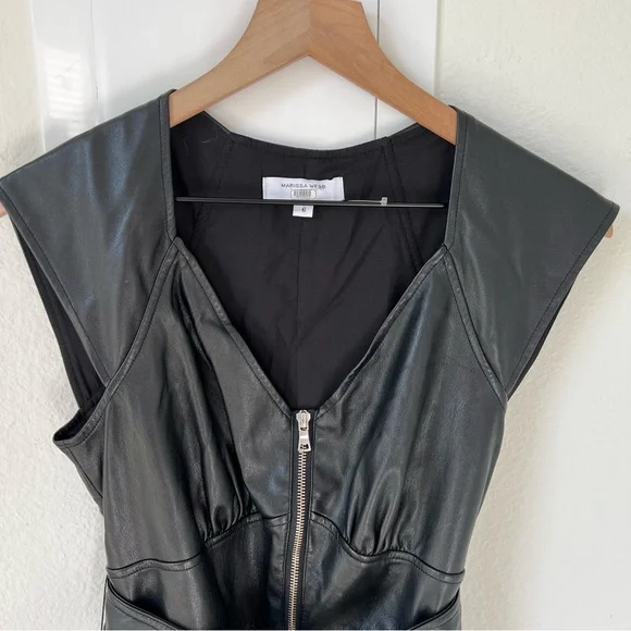 Marissa Webb Faux Leather Zip Dress in Black - threedaughtersproperties.com Marissa Webb Faux Leather Zip Dress in Black - threedaughtersproperties.com